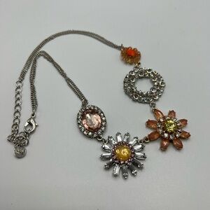SONOMA Women Crystal Flower Necklace Bib Choker Collar Pendant Statement Jewelry